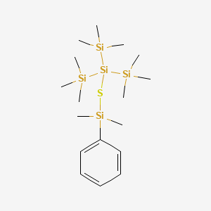 2-{[Dimethyl(phenyl)silyl]sulfanyl}-1,1,1,3,3,3-hexamethyl-2-(trimethylsilyl)trisilane