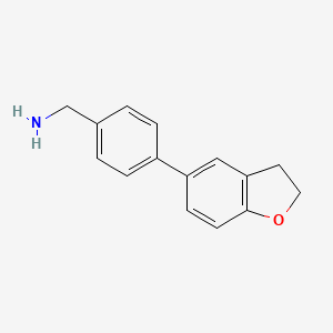 molecular formula C15H15NO B1421451 [4-(2,3-二氢-1-苯并呋喃-5-基)苯基]甲胺 CAS No. 1183374-14-2