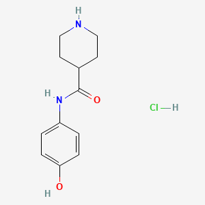 molecular formula C12H17ClN2O2 B1421469 N-(4-羟基苯基)哌啶-4-甲酰胺盐酸盐 CAS No. 1235439-23-2
