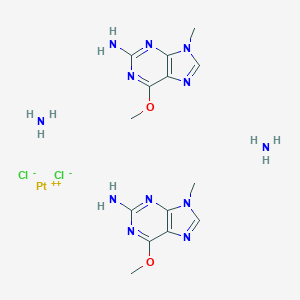 B142147 (SP-4-2)-Diamminebis(6-methoxy-9-methyl-9H-purin-2-amine-N7)platinum(2+) dichloride CAS No. 138180-67-3