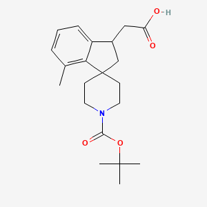 B1421482 2-[4-Methyl-1'-[(2-methylpropan-2-yl)oxycarbonyl]spiro[1,2-dihydroindene-3,4'-piperidine]-1-yl]acetic acid CAS No. 1160247-51-7