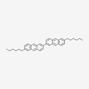 molecular formula C40H42 B14214885 6,6'-Dihexyl-2,2'-bianthracene CAS No. 534619-47-1