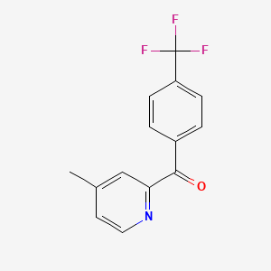 molecular formula C14H10F3NO B1421489 4-甲基-2-(4-三氟甲基苯甲酰)吡啶 CAS No. 1187165-26-9