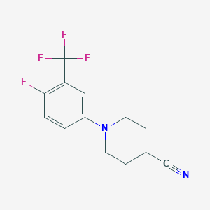 1-[4-Fluoro-3-(trifluoromethyl)phenyl]piperidine-4-carbonitrile