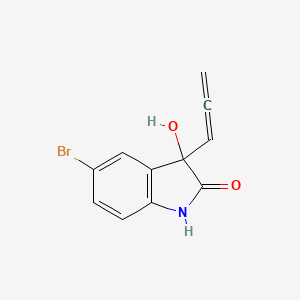 molecular formula C11H8BrNO2 B14215113 5-Bromo-3-hydroxy-3-propadienyl-1,3-dihydro-2H-indol-2-one CAS No. 651007-50-0