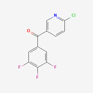 molecular formula C12H5ClF3NO B1421513 2-氯-5-(3,4,5-三氟苯甲酰)吡啶 CAS No. 1187165-43-0