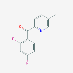 molecular formula C13H9F2NO B1421520 2-(2,4-二氟苯甲酰)-5-甲基吡啶 CAS No. 1187170-63-3