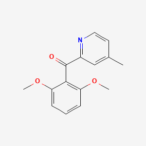 molecular formula C15H15NO3 B1421526 2-(2,6-二甲氧基苯甲酰基)-4-甲基吡啶 CAS No. 1187163-86-5