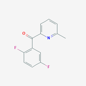 molecular formula C13H9F2NO B1421527 2-(2,5-二氟苯甲酰)-6-甲基吡啶 CAS No. 1187168-85-9