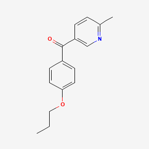 molecular formula C16H17NO2 B1421531 2-Methyl-5-(4-propoxybenzoyl)pyridine CAS No. 1187164-28-8