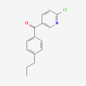 molecular formula C15H14ClNO B1421532 2-Chloro-5-(4-propylbenzoyl)pyridine CAS No. 1187165-04-3