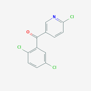 molecular formula C12H6Cl3NO B1421533 2-氯-5-(2,5-二氯苯甲酰)吡啶 CAS No. 1187168-23-5