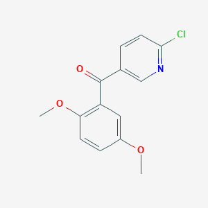 molecular formula C14H12ClNO3 B1421537 2-Chloro-5-(2,5-dimethoxybenzoyl)pyridine CAS No. 1187169-52-3