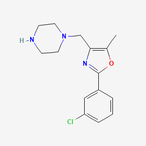B1421569 2-(3-Chlorophenyl)-5-methyl-4-(piperazin-1-ylmethyl)oxazole CAS No. 1030135-90-0