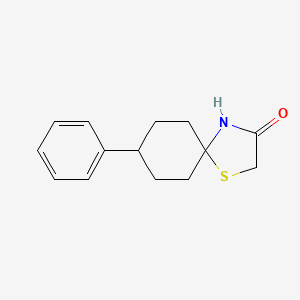 molecular formula C14H17NOS B1421575 8-苯基-1-硫杂-4-氮杂螺[4.5]癸-3-酮 CAS No. 1221791-99-6