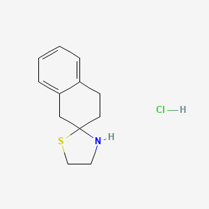 molecular formula C12H16ClNS B1421586 3,4-二氢-1H-螺并[萘-2,2'-[1,3]噻唑烷]盐酸盐 CAS No. 1221792-02-4