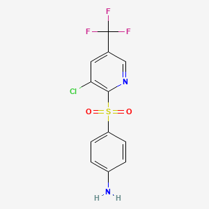 molecular formula C12H8ClF3N2O2S B1421588 4-{[3-Chloro-5-(trifluoromethyl)-2-pyridinyl]sulfonyl}aniline CAS No. 1221792-42-2