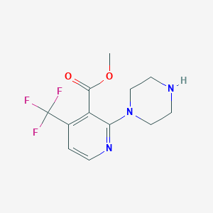 molecular formula C12H14F3N3O2 B1421595 Methyl 2-piperazino-4-(trifluoromethyl)nicotinate CAS No. 1221791-85-0