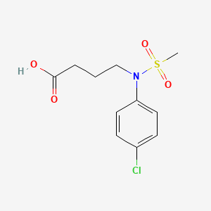 molecular formula C11H14ClNO4S B1421600 4-[(4-Chlorophenyl)(methylsulfonyl)amino]butanoic acid CAS No. 1266467-39-3