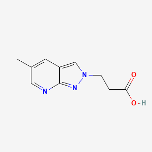 molecular formula C10H11N3O2 B1421601 3-(5-methyl-2H-pyrazolo[3,4-b]pyridin-2-yl)propanoic acid CAS No. 1245807-85-5