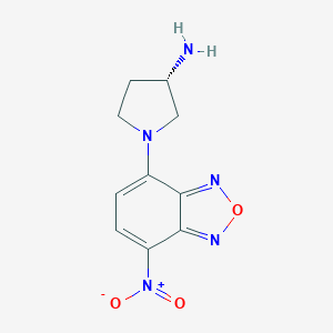 molecular formula C10H11N5O3 B142162 (S)-(+)-4-(3-氨基-吡咯烷基)-7-硝基苯并呋喃 CAS No. 143112-52-1