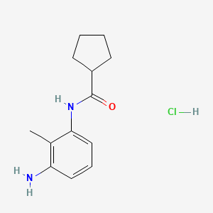 molecular formula C13H19ClN2O B1421620 N-(3-Amino-2-methylphenyl)cyclopentanecarboxamide hydrochloride CAS No. 1269039-42-0