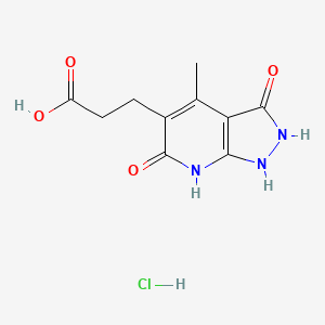 3-{4-methyl-3,6-dioxo-1H,2H,3H,6H,7H-pyrazolo[3,4-b]pyridin-5-yl}propanoic acid hydrochloride