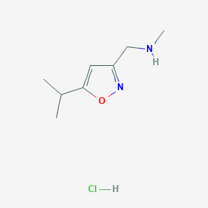 molecular formula C8H15ClN2O B1421633 1-(5-isopropylisoxazol-3-yl)-N-methylmethanamine hydrochloride CAS No. 1269052-67-6