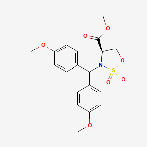 molecular formula C19H21NO7S B1421648 Methyl (R)-3-[bis(4-methoxyphenyl)methyl]-2,2-dioxo-[1,2,3]oxathiazolidine-4-carboxylate CAS No. 1212136-00-9