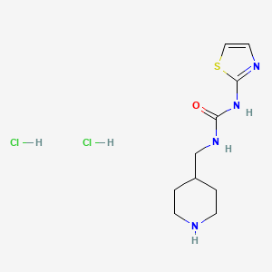 molecular formula C10H18Cl2N4OS B1421652 1-(Piperidin-4-ylmethyl)-3-(thiazol-2-YL)urea dihydrochloride CAS No. 1190016-35-3