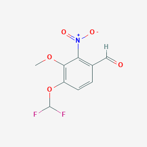 molecular formula C9H7F2NO5 B1421654 4-(Difluoromethoxy)-3-methoxy-2-nitrobenzaldehyde CAS No. 1209553-60-5