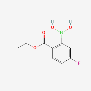 molecular formula C9H10BFO4 B1421657 (2-(Ethoxycarbonyl)-5-fluorophenyl)boronic acid CAS No. 957062-87-2