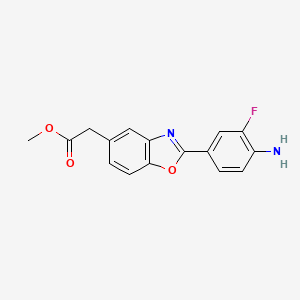 molecular formula C16H13FN2O3 B1421661 Methyl 2-[2-(4-amino-3-fluorophenyl)-1,3-benzoxazol-5-yl]acetate CAS No. 695186-53-9