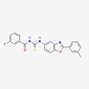 3-fluoro-N-{[2-(3-methylphenyl)-1,3-benzoxazol-5-yl]carbamothioyl}benzamide