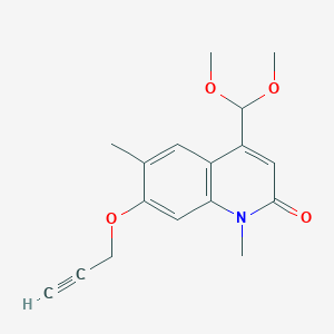 2(1H)-Quinolinone, 4-(dimethoxymethyl)-1,6-dimethyl-7-(2-propynyloxy)-