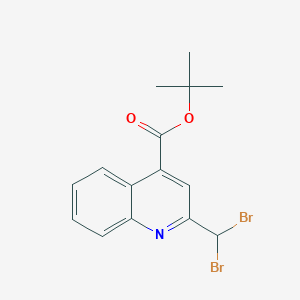 molecular formula C15H15Br2NO2 B1421666 Tert-butyl 2-(dibromomethyl)quinoline-4-carboxylate CAS No. 1015856-43-5