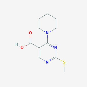 molecular formula C11H15N3O2S B1421667 2-(Methylthio)-4-(piperidin-1-YL)pyrimidine-5-carboxylic acid CAS No. 1065075-58-2