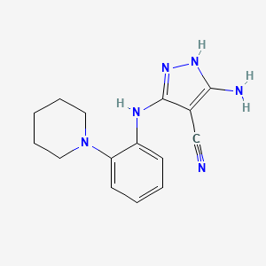 5-Amino-3-[2-(piperidin-1-yl)anilino]-1H-pyrazole-4-carbonitrile