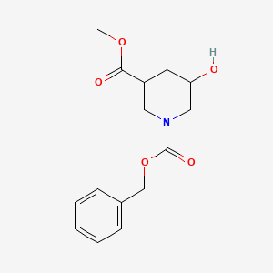 molecular formula C15H19NO5 B1421686 1-苄基 3-甲基 5-羟基哌啶-1,3-二甲酸酯 CAS No. 1095010-45-9