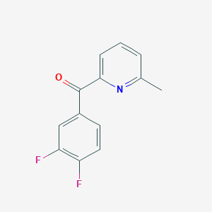 molecular formula C13H9F2NO B1421703 2-(3,4-Difluorobenzoyl)-6-methylpyridine CAS No. 1187166-19-3