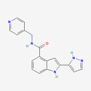 2-(1,2-Dihydro-3H-pyrazol-3-ylidene)-N-[(pyridin-4-yl)methyl]-2H-indole-4-carboxamide