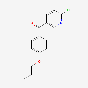 molecular formula C15H14ClNO2 B1421713 2-Chloro-5-(4-propoxybenzoyl)pyridine CAS No. 1187169-61-4