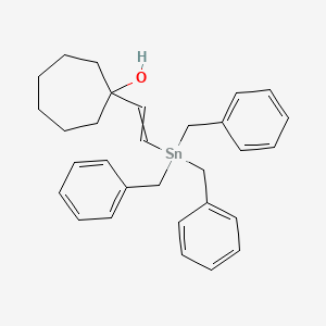 1-[2-(Tribenzylstannyl)ethenyl]cycloheptan-1-ol