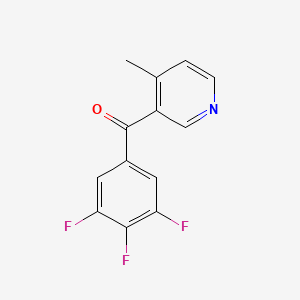 molecular formula C13H8F3NO B1421722 4-Methyl-3-(3,4,5-trifluorobenzoyl)pyridine CAS No. 1187164-39-1