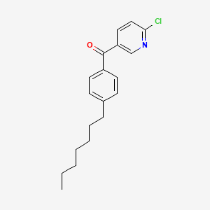 molecular formula C19H22ClNO B1421732 2-Chloro-5-(4-heptylbenzoyl)pyridine CAS No. 1187165-09-8