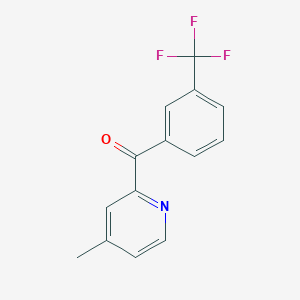 molecular formula C14H10F3NO B1421734 4-Methyl-2-(3-trifluoromethylbenzoyl)pyridine CAS No. 1187170-35-9
