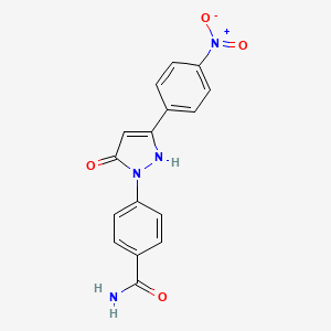 4-[3-(4-Nitrophenyl)-5-oxo-2,5-dihydro-1H-pyrazol-1-yl]benzamide