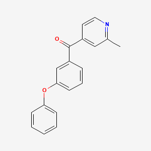 molecular formula C19H15NO2 B1421747 2-甲基-4-(3-苯氧基苯甲酰)吡啶 CAS No. 1187171-22-7