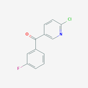 molecular formula C12H7ClFNO B1421749 2-Chloro-5-(3-fluorobenzoyl)pyridine CAS No. 1187168-05-3