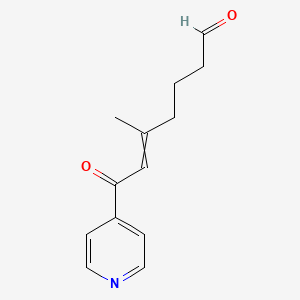 5-Methyl-7-oxo-7-(pyridin-4-yl)hept-5-enal